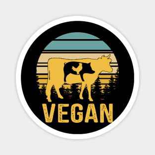 Vegan Retro Vintage Funny Vegetarian Veganism Gift Magnet